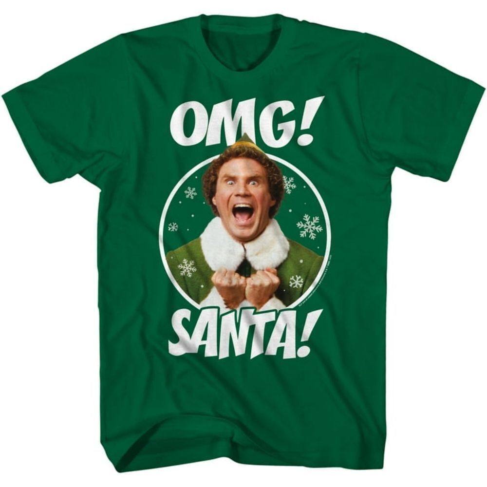 🔸️NWT Elf Green "OMG! It's Santa!" Short Sleeve Top Medium